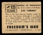 1950 Topps Freedoms War #125   B-45 Tornado Back Thumbnail
