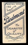 1909 T206 BAT Fred Clarke Back Thumbnail