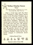 1961 Golden Press #26  Dazzy Vance     Back Thumbnail