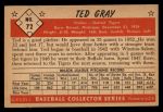 1953 Bowman #72  Ted Gray  Back Thumbnail