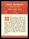 1963 Fleer #22  Nick Mumley  Back Thumbnail