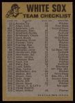1974 Topps Red Team Checklist   White Sox Team Checklist Back Thumbnail