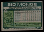 1977 Topps #282 Sid Monge Back Thumbnail