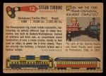 1955 Topps Rails & Sails #12   Steam Turbine Locomotive Back Thumbnail