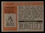 1972 Topps #27  Keith McCreary  Back Thumbnail