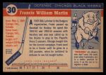 1954 Topps #30  Frank Martin  Back Thumbnail
