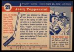 1954 Topps #21  Jerry Toppazzini  Back Thumbnail