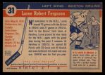 1954 Topps #31  Lorne Ferguson  Back Thumbnail