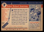 1954 Topps #7  Bob Armstrong  Back Thumbnail