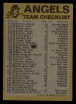 1974 Topps Red Team Checklist   Angels Team Checklist Back Thumbnail