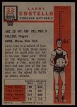 1957 Topps #33  Larry Costello  Back Thumbnail