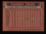 1986 Topps #240  Tommy John  Back Thumbnail