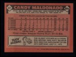 1986 Topps #87  Candy Maldonado  Back Thumbnail