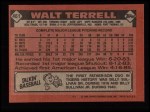 1986 Topps #461  Walt Terrell  Back Thumbnail