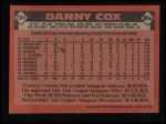 1986 Topps #294  Danny Cox  Back Thumbnail