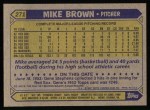 1987 Topps #271  Mike G. Brown  Back Thumbnail