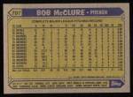 1987 Topps #707  Bob McClure  Back Thumbnail