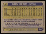 1987 Topps #42  Gary Redus  Back Thumbnail