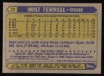 1987 Topps #72  Walt Terrell  Back Thumbnail
