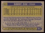 1987 Topps #621  Danny Cox  Back Thumbnail