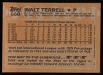 1988 Topps #668  Walt Terrell  Back Thumbnail