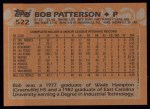1988 Topps #522  Bob Patterson  Back Thumbnail