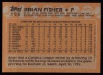 1988 Topps #193  Brian Fisher  Back Thumbnail