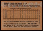 1988 Topps #349  Bob Walk  Back Thumbnail