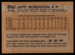 1988 Topps #244  Jeff D. Robinson  Back Thumbnail