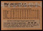 1988 Topps #127  Jim Gott  Back Thumbnail