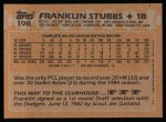 1988 Topps #198  Franklin Stubbs  Back Thumbnail
