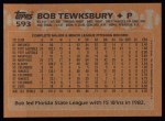 1988 Topps #593  Bob Tewksbury  Back Thumbnail