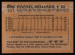 1988 Topps #221  Rafael Belliard  Back Thumbnail
