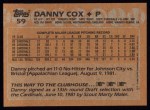 1988 Topps #59  Danny Cox  Back Thumbnail
