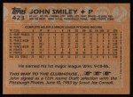 1988 Topps #423  John Smiley  Back Thumbnail