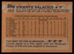 1988 Topps #322  Vicente Palacios  Back Thumbnail