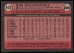 1989 Topps #467  Jim Walewander  Back Thumbnail