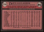 1989 Topps #156  Dave Gallagher  Back Thumbnail