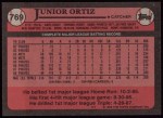 1989 Topps #769  Junior Ortiz  Back Thumbnail