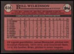 1989 Topps #636  Bill Wilkinson  Back Thumbnail