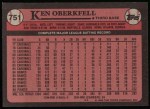 1989 Topps #751  Ken Oberkfell  Back Thumbnail
