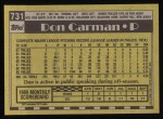1990 Topps #731  Don Carman  Back Thumbnail