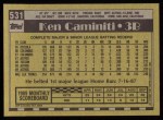 1990 Topps #531  Ken Caminiti  Back Thumbnail