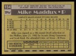 1990 Topps #154  Mike Maddux  Back Thumbnail