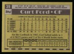 1990 Topps #39  Curt Ford  Back Thumbnail