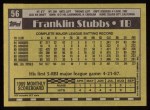 1990 Topps #56  Franklin Stubbs  Back Thumbnail