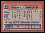 1991 Topps #658  Scott Aldred  Back Thumbnail