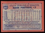 1991 Topps #647  Mark Portugal  Back Thumbnail
