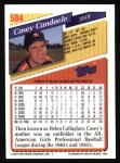1993 Topps #584  Casey Candaele  Back Thumbnail