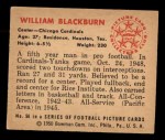 1950 Bowman #56  William Blackburn  Back Thumbnail